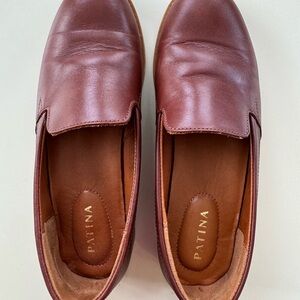 Patina Women’s Slip-On Leather Loafers in Brown